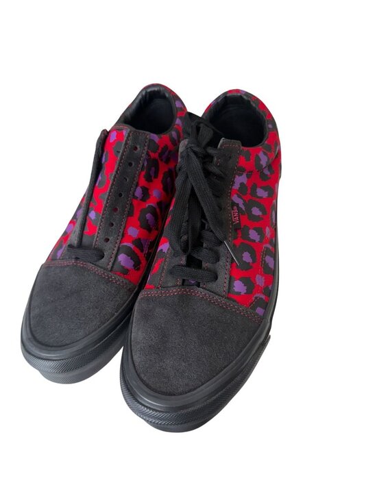 Vans Shoes - Vans Vault Old Skool Ns OG L Stray Rats Raven Racing Red Leopard Sneakers Sz 10